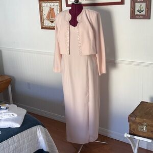 Elegant Pink Women's Wedding Dress with Jacket